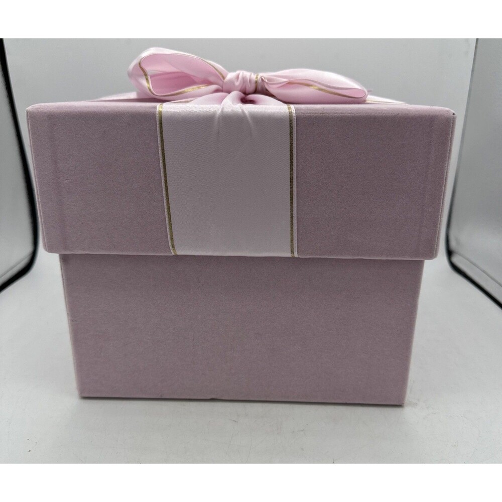 Papyrus Gift Box Pink Felt With Satin Bow Square - Picture 9 of 16